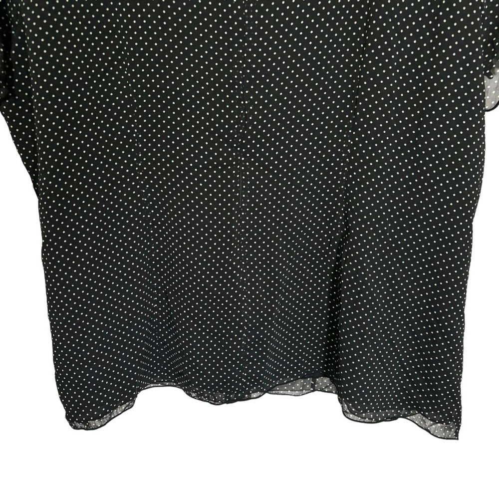 NWT Sag Harbor Blouse Polka Dot Sheer Ruffles V-neck Office Workwear Size 2X - Picture 10 of 14